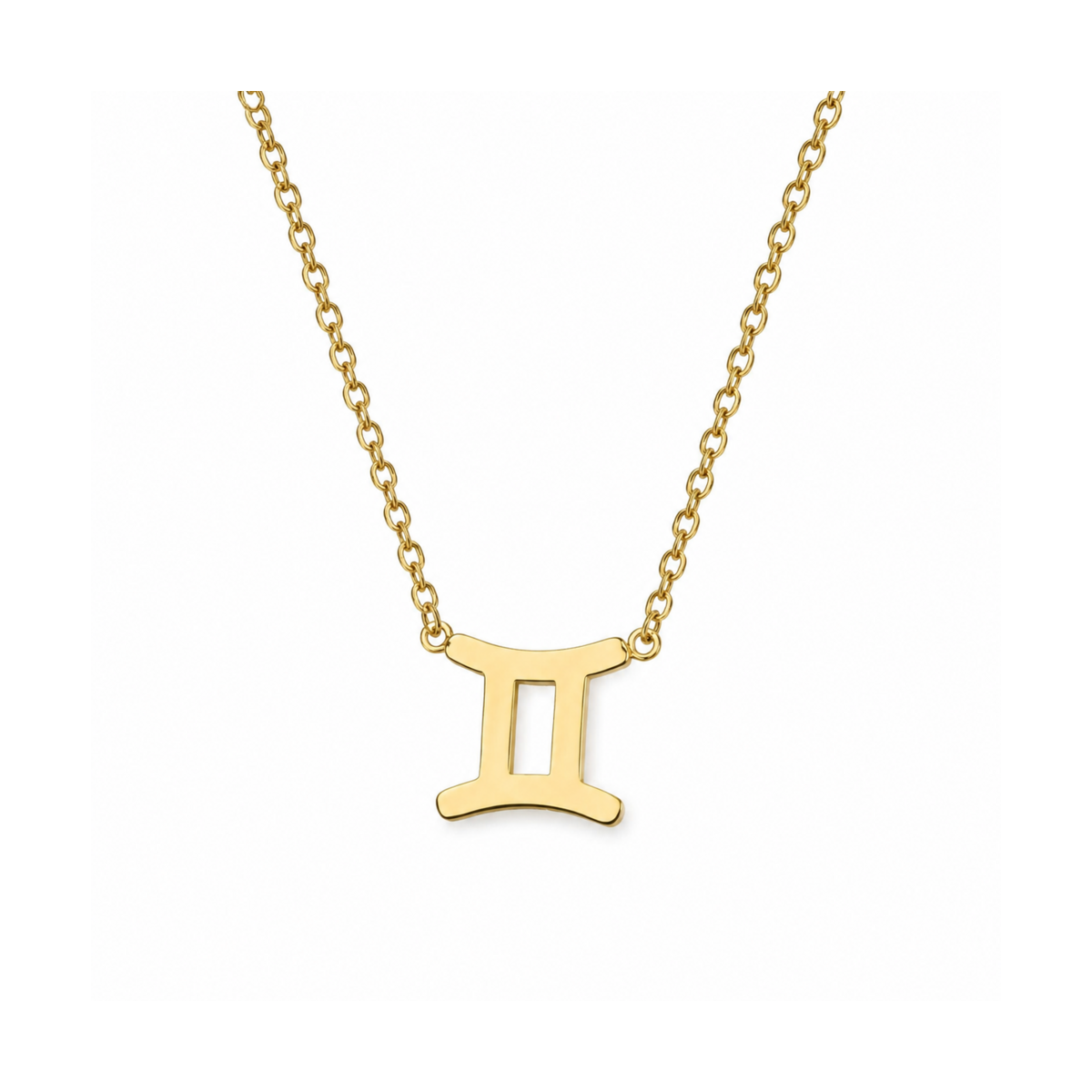 Men's Stainless Steel Zodiac Pendant Necklace – Gold on pure white background