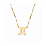 Men's Stainless Steel Zodiac Pendant Necklace – Gold on pure white background