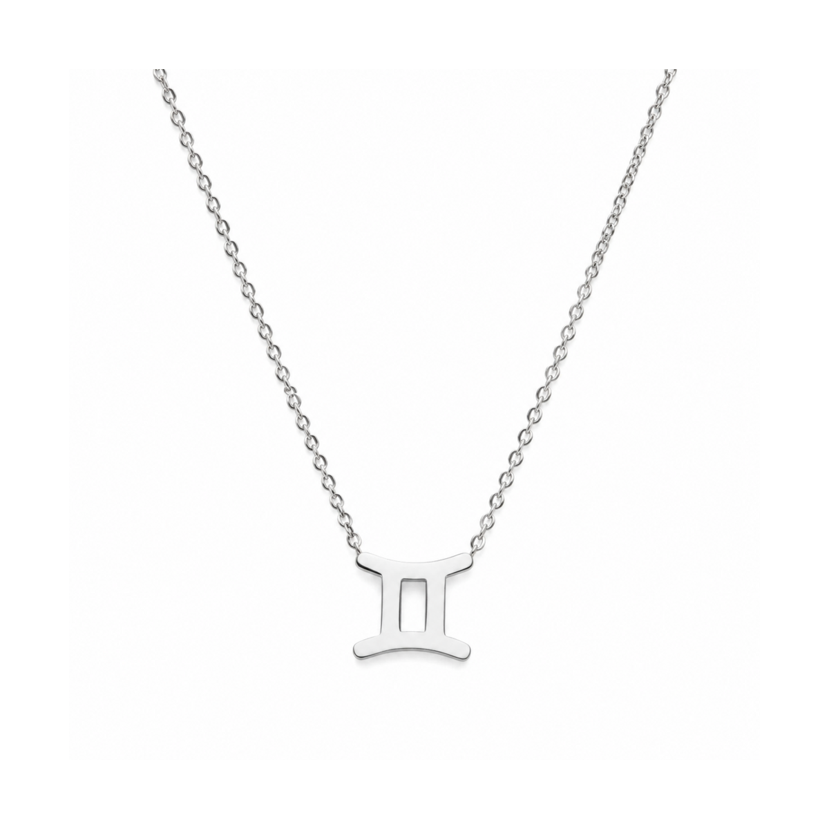 Men's Stainless Steel Zodiac Pendant Necklace – Steel on pure white background