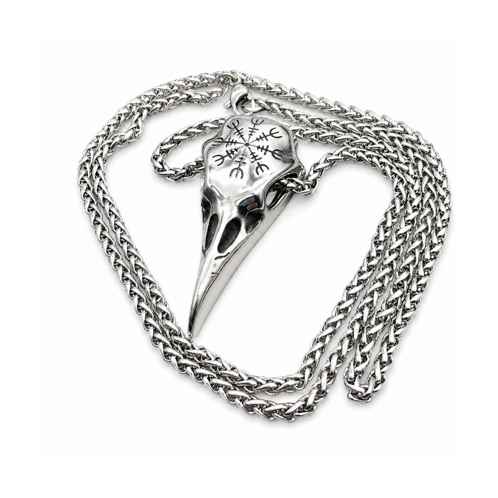 Men's Titanium Steel Viking Eagle Pendant on pure white background
