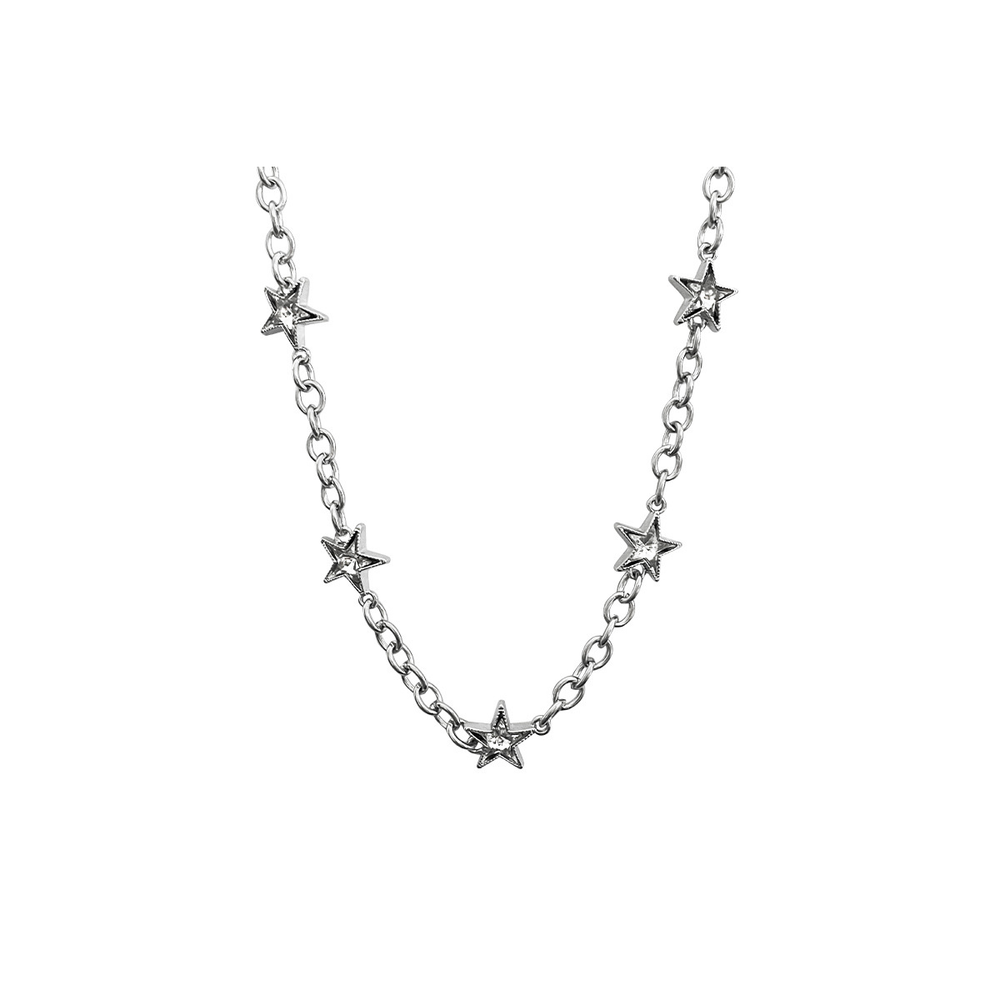 Men's Five-Point Star Pendant Necklace – Steel on pure white background