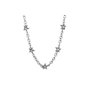 Men's Five-Point Star Pendant Necklace – Steel on pure white background