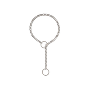 Men's Gunmetal Ring Lariat Stainless Steel Necklace – Steel on pure white background