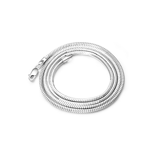 Men's Silver-Plated Fine Chain Necklace on pure white background