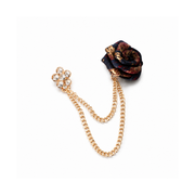 Men's Rose Collar-Pin Chain on pure white background