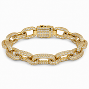 Men's gold-tone 12mm zircon bracelet on white