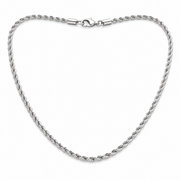 2mm silver-tone rope chain detail