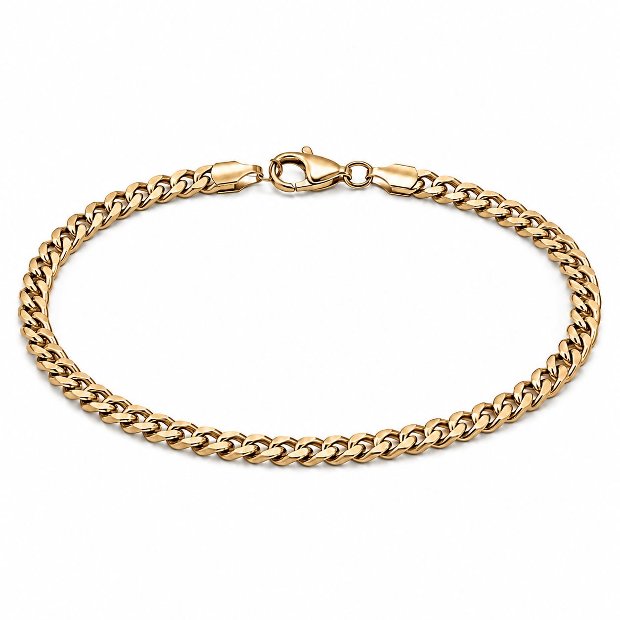 Men's 3.6mm gold-tone Cuban bracelet on white