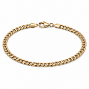 Men's 3.6mm gold-tone Cuban bracelet on white
