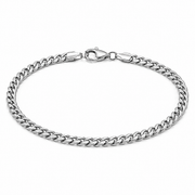 Men's 3.6mm silver-tone Cuban bracelet on white