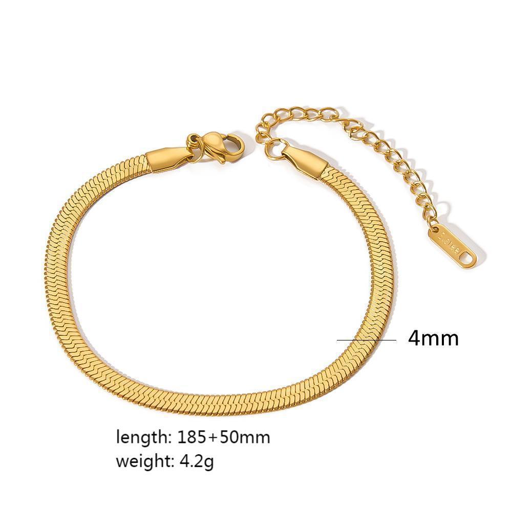4mm gold snake chain bracelet dimensions