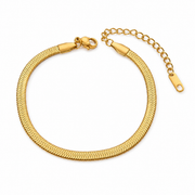 VALT 4mm gold snake chain bracelet on white background