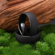 Black Sandblasted Tungsten Ring colour or variant view
