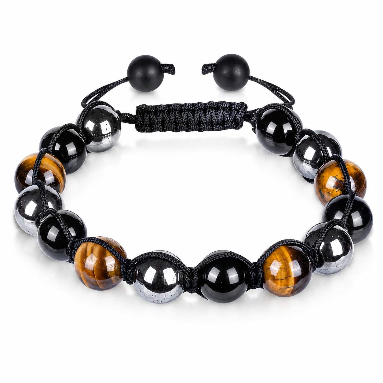 Devil Tiger Eye Cord Bracelet on white background