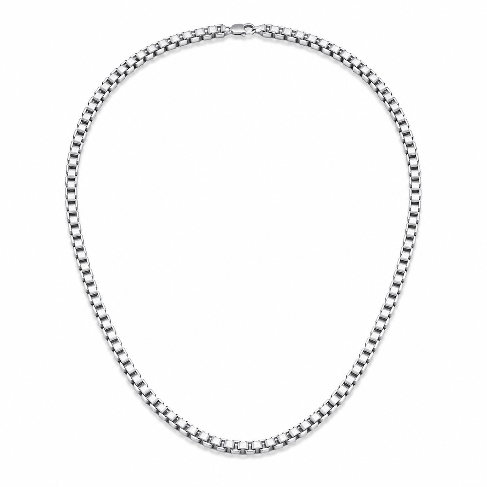 Rounded Titanium Steel Link Chain on white background