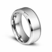 Classic 8 mm Titanium Steel Ring on white background