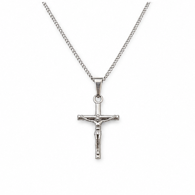 Classic Cross Pendant Necklace on white background