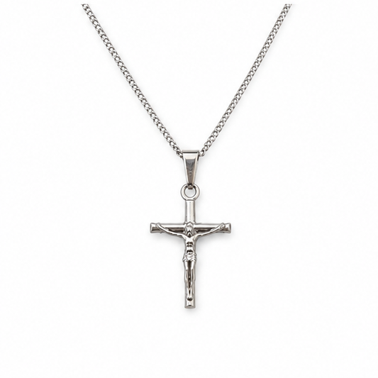 Classic Cross Pendant Necklace on white background