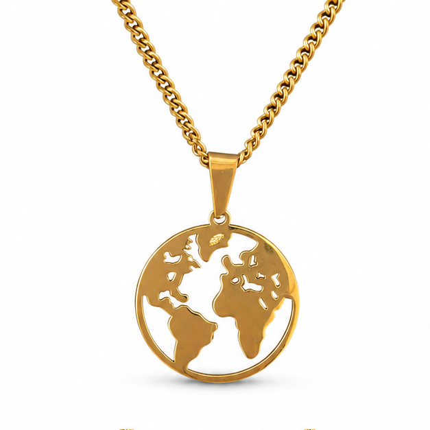 Globe Pendant Necklace on white background