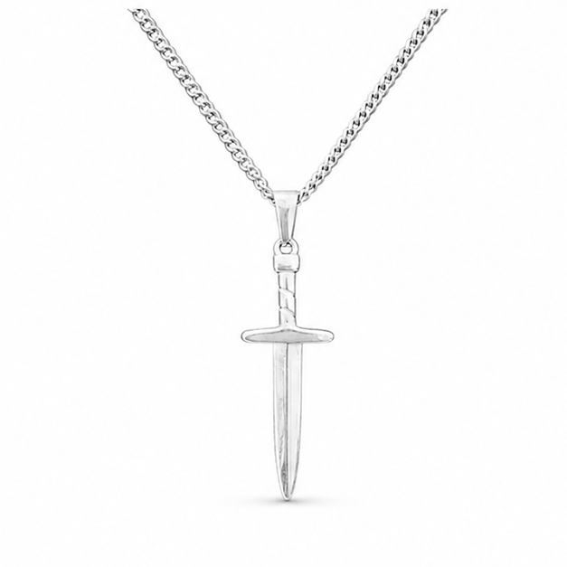 Sword Pendant Necklace on white background