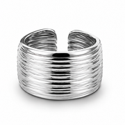 Polished Stainless Steel Open Band on white background
