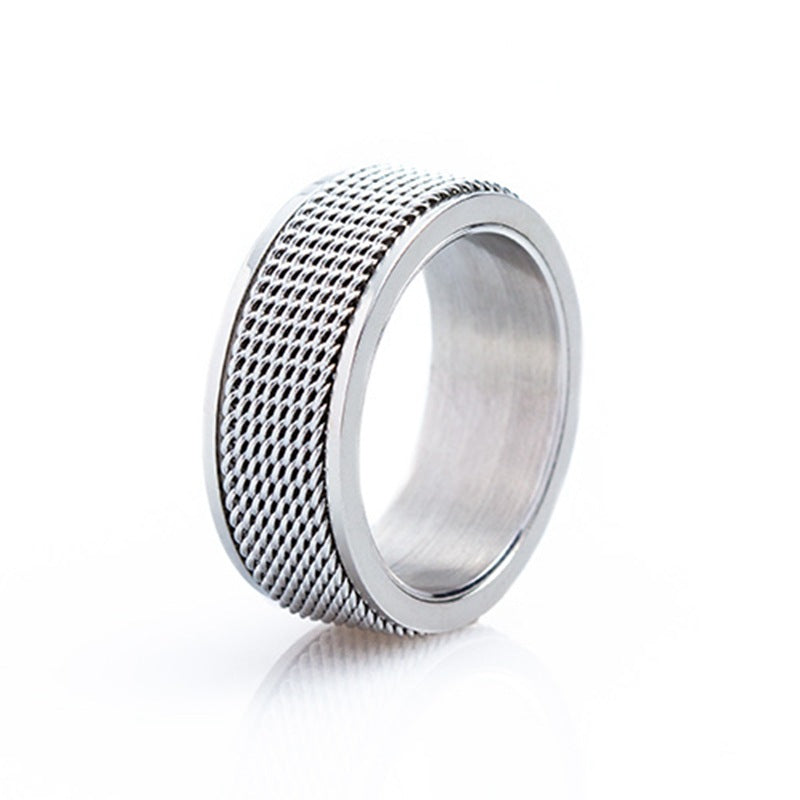 8 mm Textured Titanium Steel Spinner Ring colour or variant view