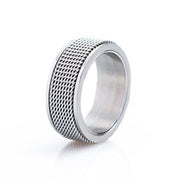 8 mm Textured Titanium Steel Spinner Ring colour or variant view