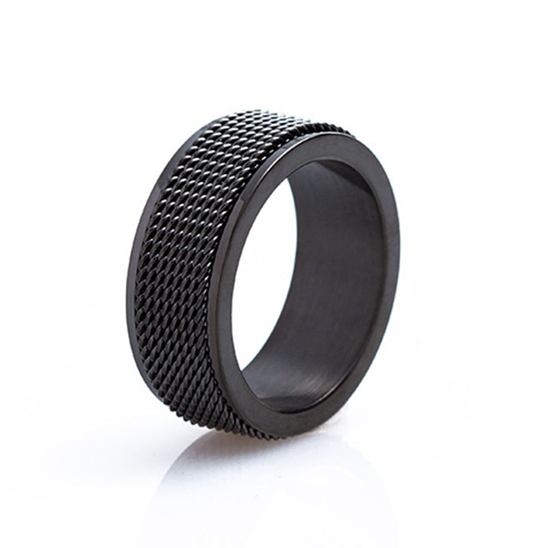 8 mm Textured Titanium Steel Spinner Ring colour or variant view