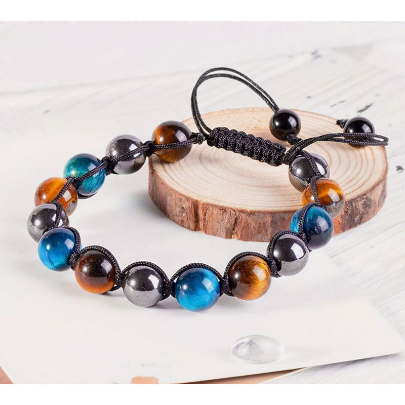 Blue & Yellow Tiger Eye Cord Bracelet colour or variant view