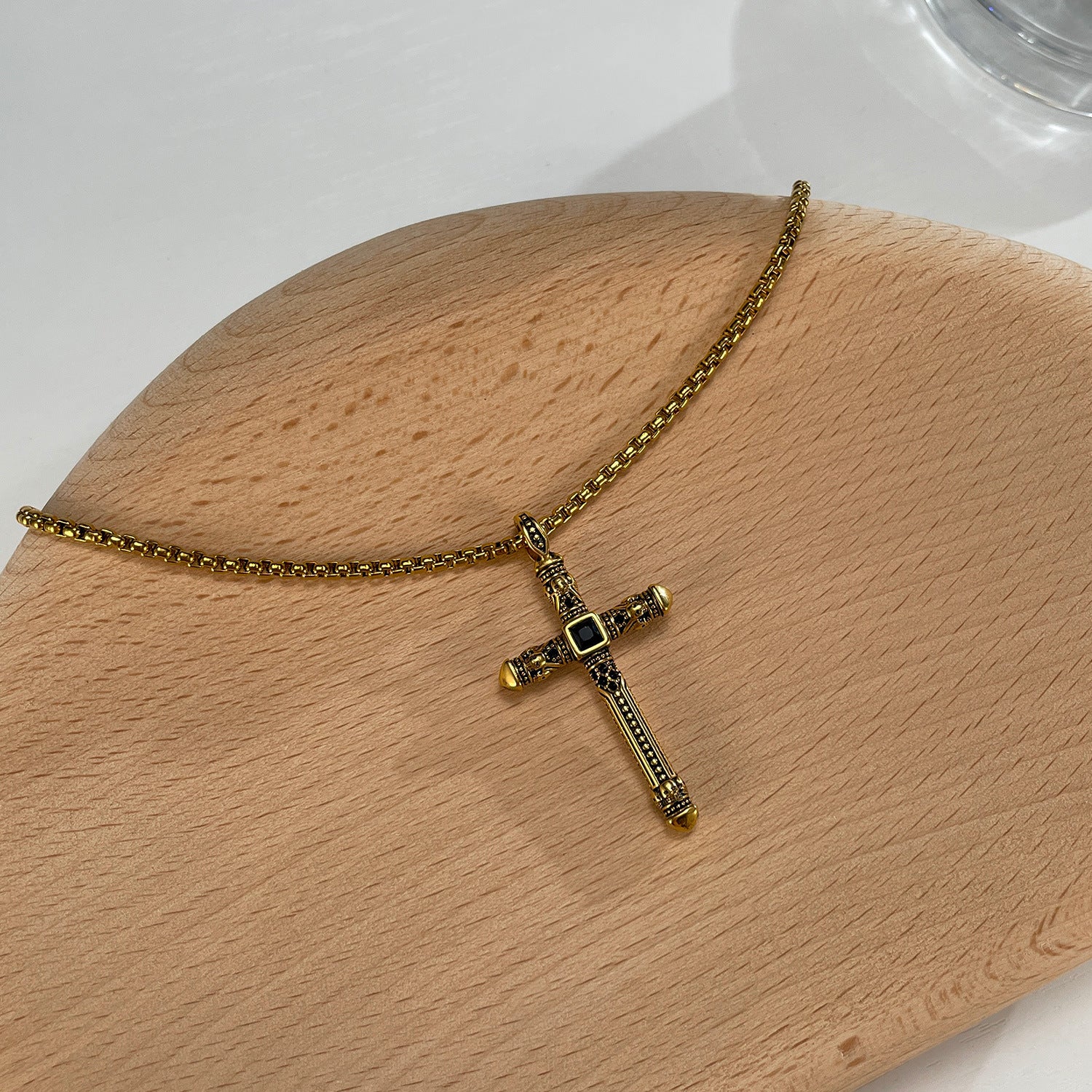 Vintage Stainless Steel Cross Necklace colour or variant view