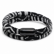 Woven Double-Wrap Magnetic Bracelet on pure white background