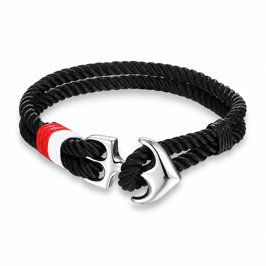 Nautical Anchor Rope Bracelet on pure white background
