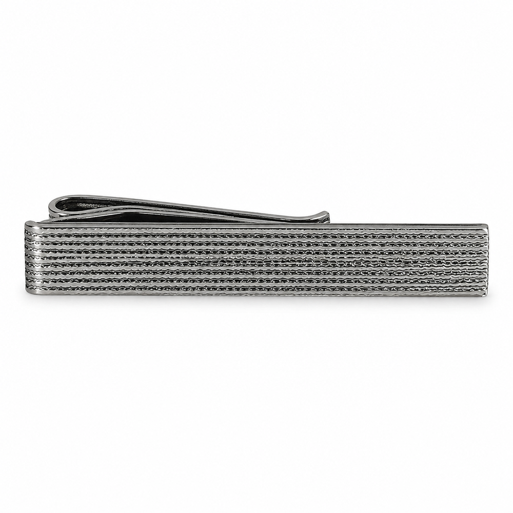 Minimalist Straight Tie Clip on pure white background