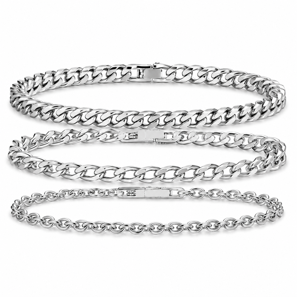 3-piece stainless steel bracelet stack
