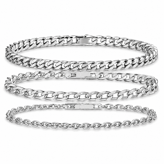 3-piece stainless steel bracelet stack