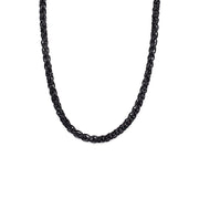 Men's black 3mm woven chain necklace on white
