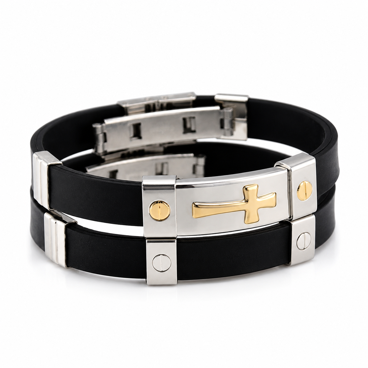 Cross Titanium-Steel Bracelet – image 2 