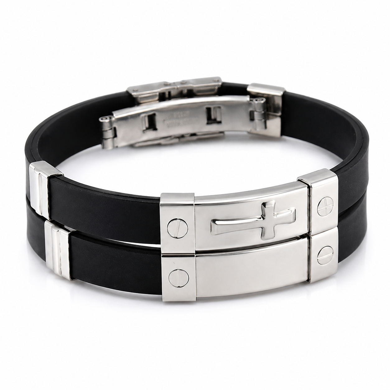 Cross Titanium-Steel Bracelet – image 3 