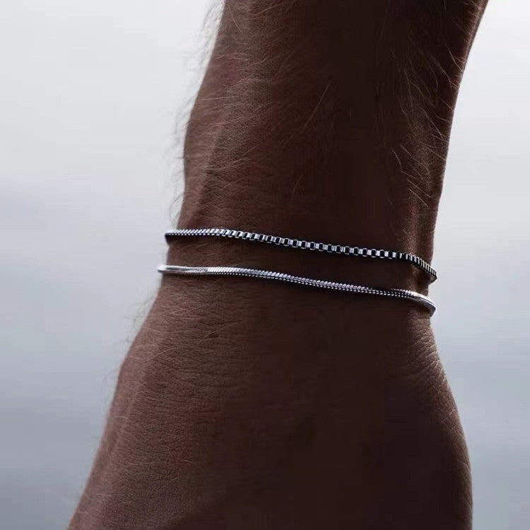 VALT men's double-layer stainless steel bracelet duo