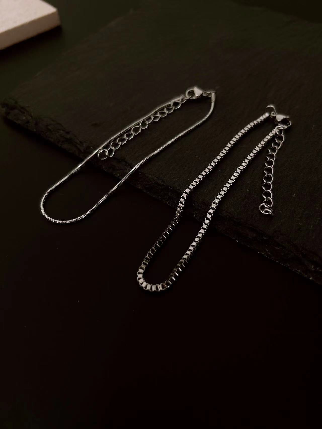 Double-layer stainless steel bracelet set alternate view