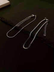 Double-layer stainless steel bracelet set alternate view