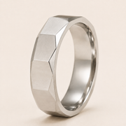 Gold 8mm faceted polygon ring
