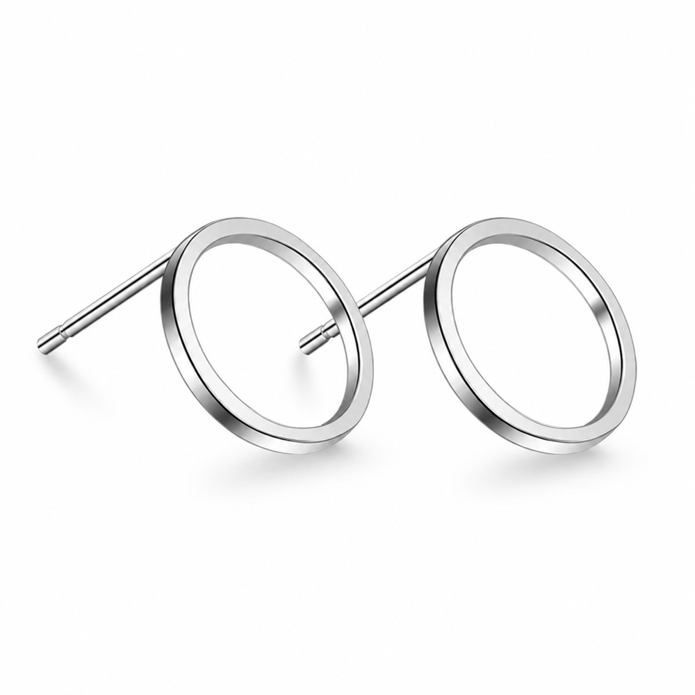 Geometric Hollow Stud Earrings on pure white background