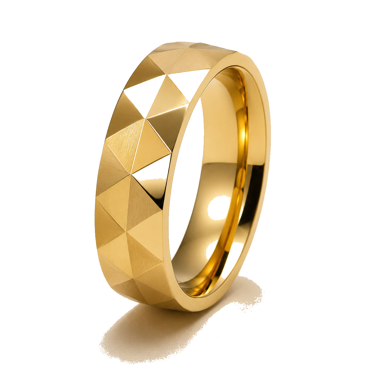 Gold Diamond-Cut Ring on a pure white background