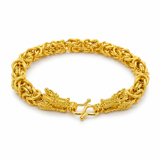 Gold-Tone Men's Link Bracelet on white background 