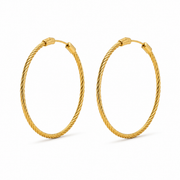Gold-tone thread hoop earrings