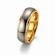 VARIANT|hero|Men's gold-edge tungsten band on white