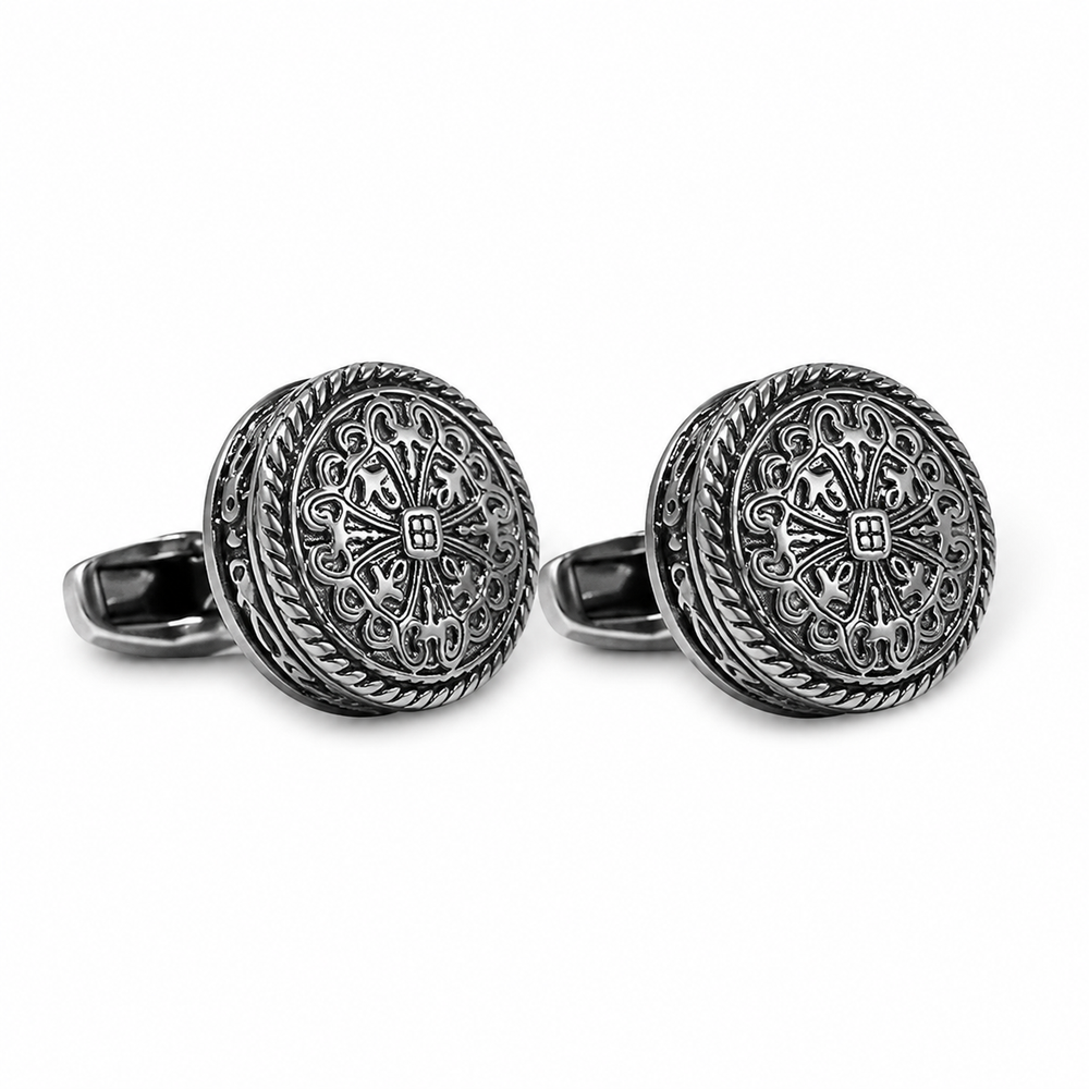 Antique Greek-Pattern Cufflinks on white background