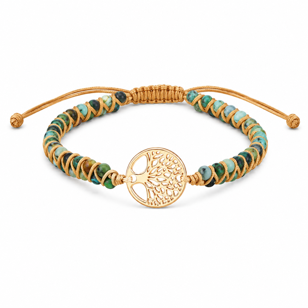 VALT hand-woven stone bead bracelet on white