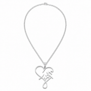 Heart of Faith Pendant Necklace on white background